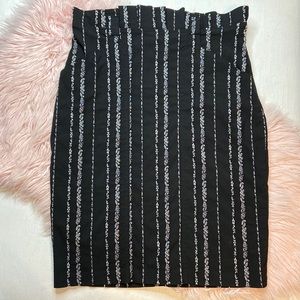 Anthropologie Eva Franco Paper Bag Waist Black White Skirt Sz 12